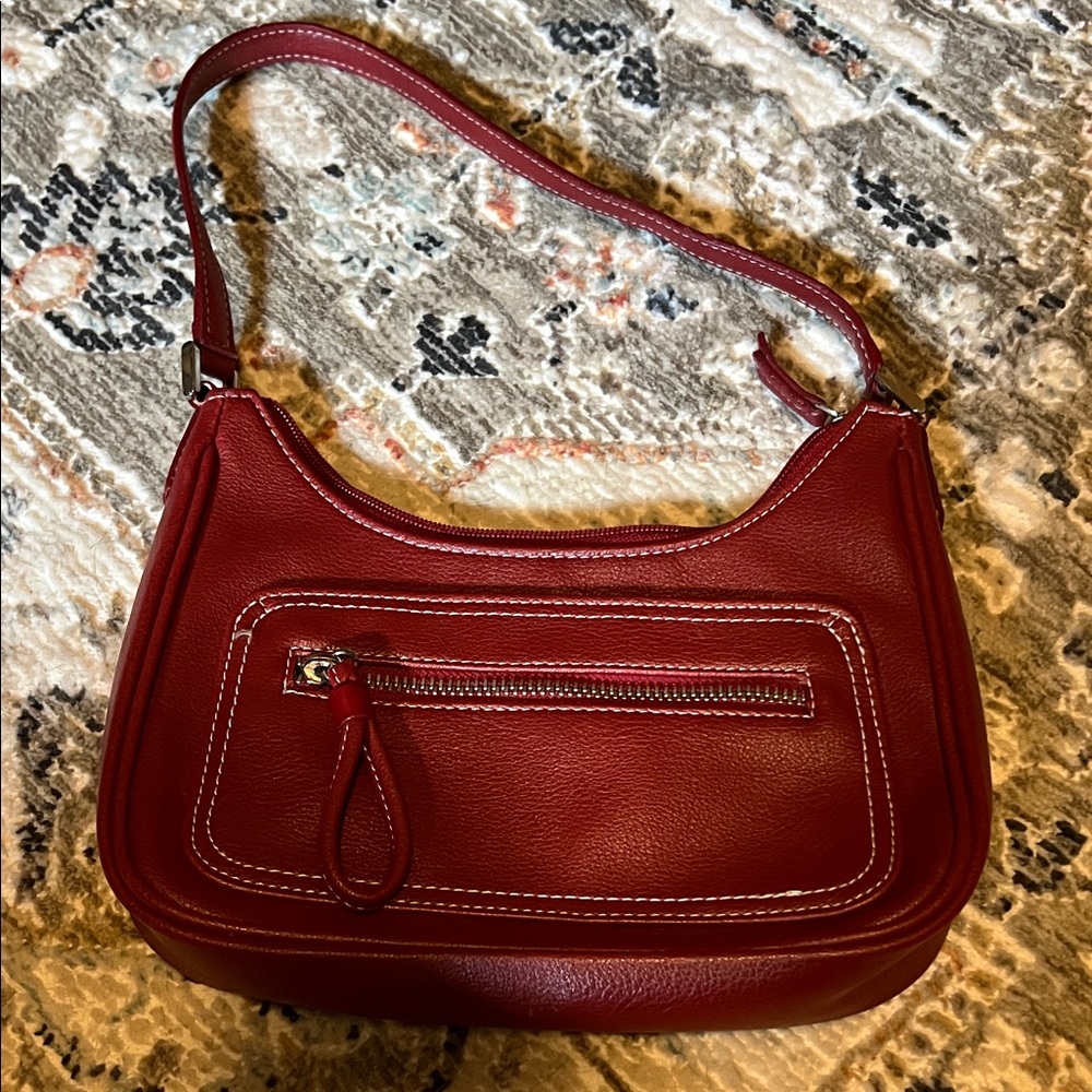 Liz Claiborne, Red Leather Shoulder Bag